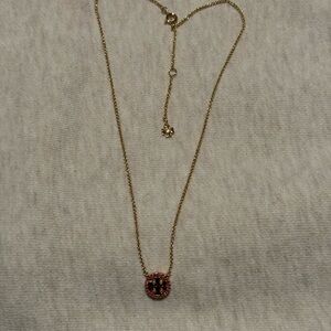 Tory Burch Gold Necklace with Pink Accents